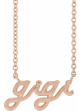 Sterling Silver Lowercase Script Gigi 18