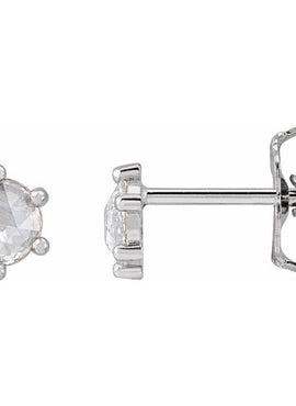 14K Yellow Gold .07 CTW Rose-Cut Natural Diamond Earrings