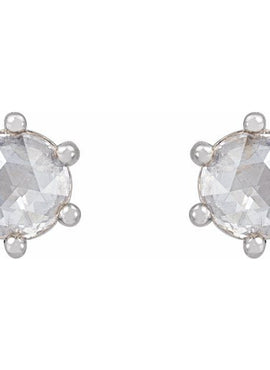 14K Yellow Gold .07 CTW Rose-Cut Natural Diamond Earrings