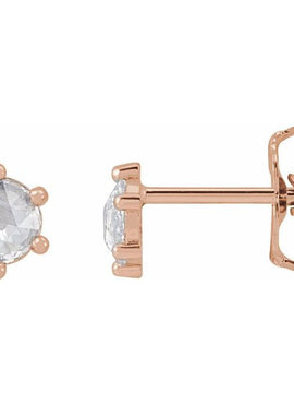 14K Yellow Gold .07 CTW Rose-Cut Natural Diamond Earrings