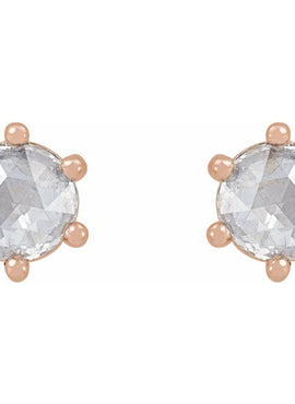 14K Yellow Gold .07 CTW Rose-Cut Natural Diamond Earrings
