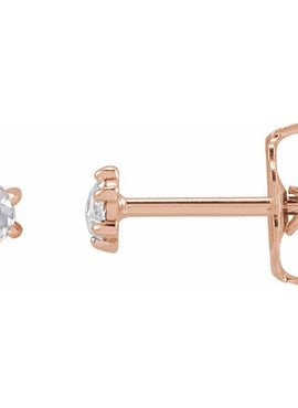 14K Yellow Gold .07 CTW Rose-Cut Natural Diamond Earrings