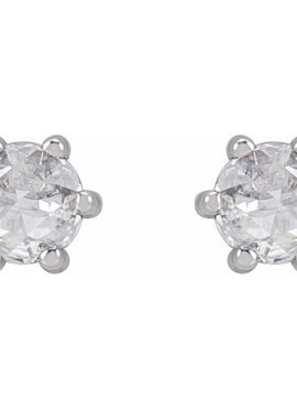 14K Yellow Gold .07 CTW Rose-Cut Natural Diamond Earrings