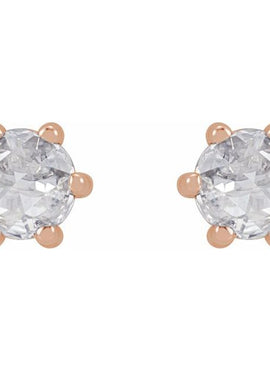 14K Yellow Gold .07 CTW Rose-Cut Natural Diamond Earrings