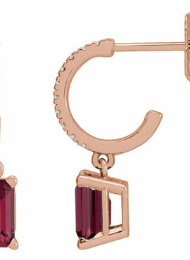 14K White Gold Natural Sky Blue Topaz & .08 CTW Natural Diamond French-Set Hoop Earrings