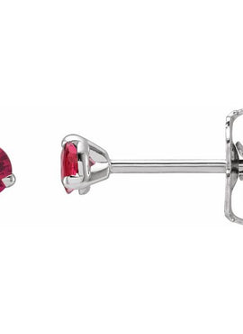 14K White Gold 3 mm Natural Blue Sapphire Earrings