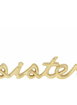 14K White Gold Sister 18