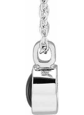 14K White Gold Natural White Opal Bezel-Set 16-18