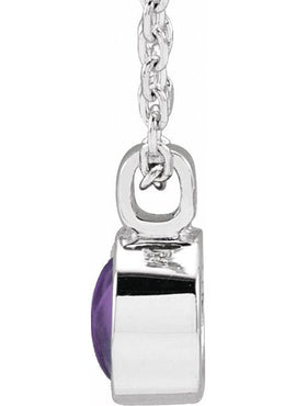 14K White Gold Natural White Opal Bezel-Set 16-18