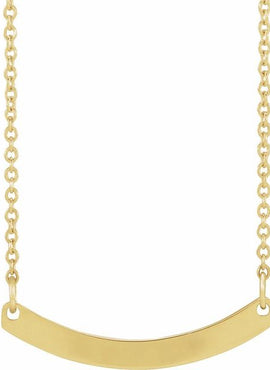 18K Yellow Gold-Plated Sterling Silver Engravable Curved Bar 18