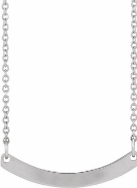 18K Yellow Gold-Plated Sterling Silver Engravable Curved Bar 18