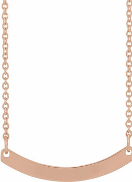 18K Yellow Gold-Plated Sterling Silver Engravable Curved Bar 18