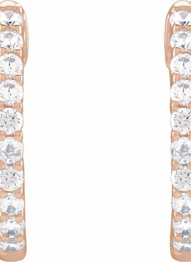 14K Yellow Gold 1 CTW Lab-Grown Diamond Inside-Outside Hinged 19.3 mm Hoop Earrings
