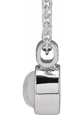 14K White Gold Natural White Opal Bezel-Set 16-18