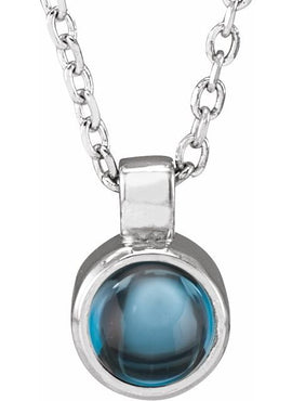 14K White Gold Natural White Opal Bezel-Set 16-18