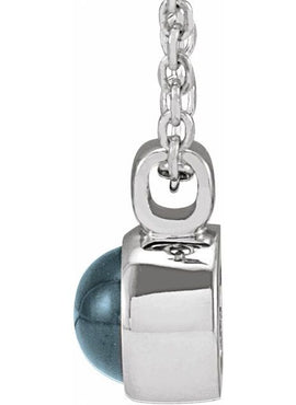 14K White Gold Natural White Opal Bezel-Set 16-18