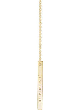 14K Yellow Gold Engravable Four-Sided Bar Pendant