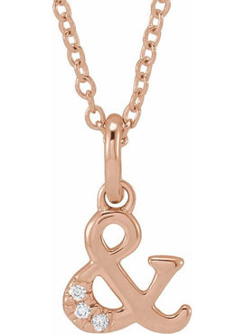 14K Yellow Gold .01 CTW Natural Diamond Ampersand 16-18