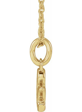14K Yellow Gold .01 CTW Natural Diamond Ampersand 16-18