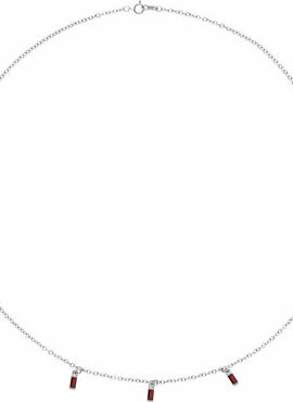 14K White Gold Natural Mozambique Garnet 16