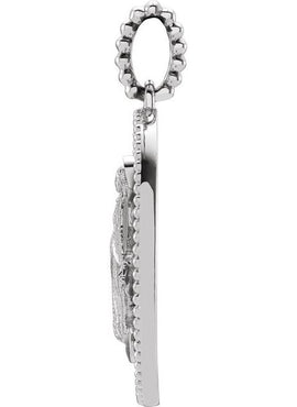 14K Yellow Gold Black Enamel Miraculous Medal Pendant