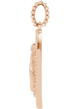 14K Yellow Gold Black Enamel Miraculous Medal Pendant