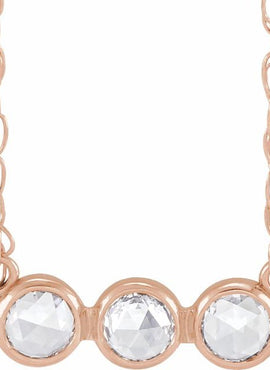 14K White Gold .03 CTW Rose-Cut Natural Diamond 18