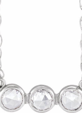 14K White Gold .03 CTW Rose-Cut Natural Diamond 18