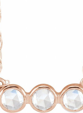 14K White Gold .03 CTW Rose-Cut Natural Diamond 18
