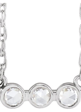 14K White Gold .03 CTW Rose-Cut Natural Diamond 18
