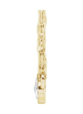 14K White Gold .03 CTW Rose-Cut Natural Diamond 18