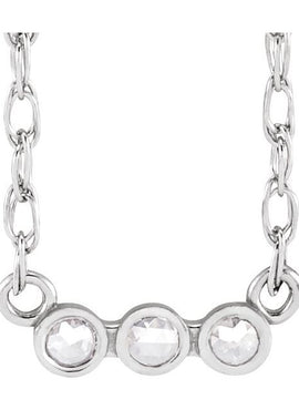 14K White Gold .03 CTW Rose-Cut Natural Diamond 18