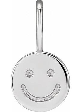 Platinum Smiley Face Charm/Pendant