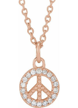 14K Yellow Gold .08 CTW Natural Diamond Peace 16-18