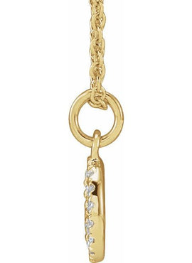 14K Yellow Gold .08 CTW Natural Diamond Peace 16-18