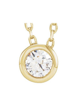 Sterling Silver 1/10 CT Natural Diamond Bezel-Set 16-18