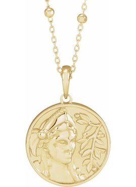 14K Rose Gold 22x15 mm Athena Pendant