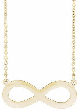 14K Yellow Gold Engravable Infinity Family 18