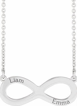14K Yellow Gold Engravable Infinity Family 18