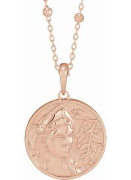 14K Rose Gold 22x15 mm Athena Pendant