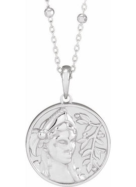 14K Rose Gold 22x15 mm Athena Pendant