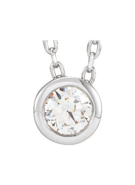 Sterling Silver 1/10 CT Natural Diamond Bezel-Set 16-18