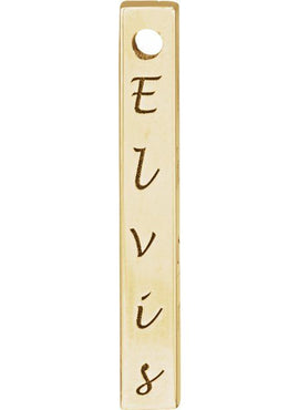 14K Yellow Gold Engravable Four-Sided Bar Pendant