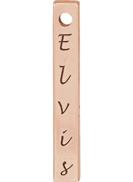 14K Yellow Gold Engravable Four-Sided Bar Pendant