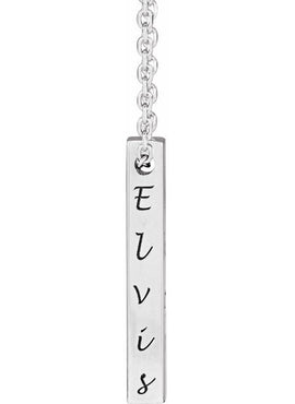 14K Yellow Gold Engravable Four-Sided Bar Pendant