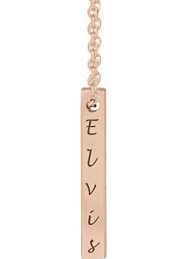 14K Yellow Gold Engravable Four-Sided Bar Pendant