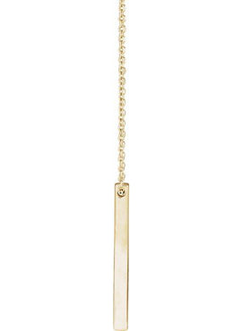 14K Yellow Gold Engravable Four-Sided Bar Pendant