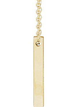 14K Yellow Gold Engravable Four-Sided Bar Pendant