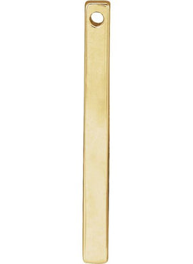 14K Yellow Gold Engravable Four-Sided Bar Pendant