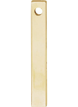 14K Yellow Gold Engravable Four-Sided Bar Pendant